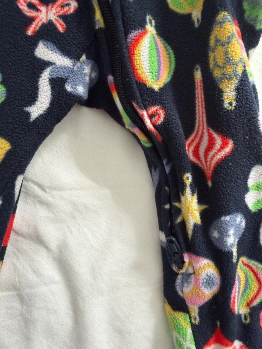 Old Navy Kids Holiday Footed One-Piece Pajama in Red, Green & Navy